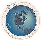 Расположение спутников связи системы Глобалстар